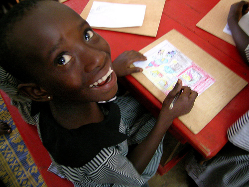 M&auml;dchen in Schule in Ghana